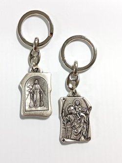 画像1: メタルキーホルダー（無原罪の聖母/聖クリストフォロ） ※返品不可商品 