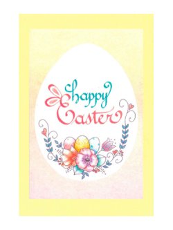 画像2: カリグラフィーデザイン イースターカード 封筒付き（クリーム）※返品不可商品