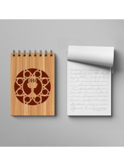 画像3: 聖体とカリスが彫刻された天然木板が表紙のメモパッド
