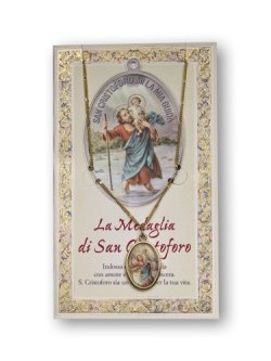 画像1: 祈りカード付き聖クリストフォロのメダイネックレス  ※返品不可商品