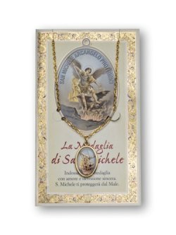 画像1: 祈りカード付き聖ミカエルのメダイネックレス  ※返品不可商品