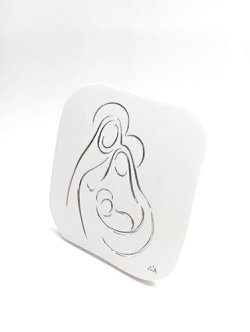 画像3: 石板風卓上飾り 聖家族（白） ※返品不可商品