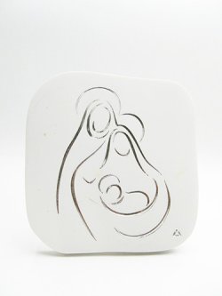 画像1: 石板風卓上飾り 聖家族（白） ※返品不可商品