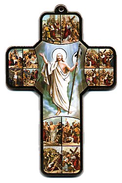 画像1: 主の受難と復活デコパージュ十字架