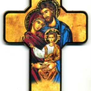 画像: 聖家族デコパージュ十字架
