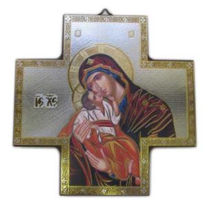 画像: 壁掛けイコン十字架　聖母子