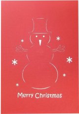 画像: クリスマスカード(POP-UP) 雪だるま