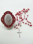 画像1: イタリア製 ケース付聖霊の鳩ロザリオ(レッド)  ※返品不可商品 