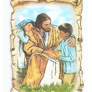 画像: イエスと子どもたちのデコパージュ（２）