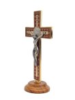 画像2: 台付十字架（聖ベネディクト・金赤 13.5cm） ※返品不可商品 