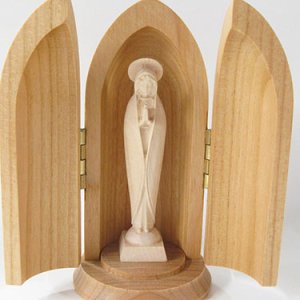 画像: ドーム型木製マリア像（小型・白木） ※返品不可商品 