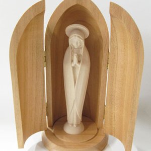 画像: ドーム型木製マリア像（大型・白木） ※返品不可商品 