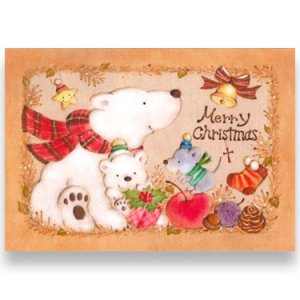 画像: クリスマスカード　くま