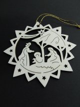 画像: 木製型抜きクリスマスオーナメント（Star with Holy Family）