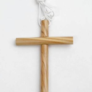 画像: 紐付きオリーブ十字架ペンダント　※返品不可商品