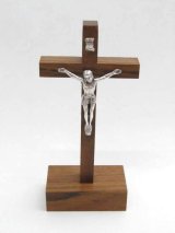 画像: オリーブ製木製台付十字架（像付）11.5cm　※返品不可商品