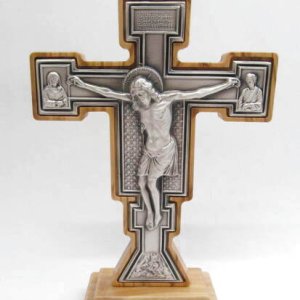 画像: オリーブ製聖ダミアンの十字架 18.5cm　※返品不可商品