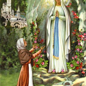 画像: フィデスポストカード ルルドの聖母とベルナデッタ2  (5枚組) ※返品不可商品