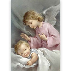 画像: 特価ご絵 幼子と守護の天使 14×9cm (10枚セット) ※返品不可商品