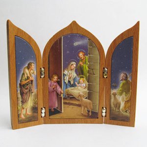 画像: イタリア製三面つい立（聖家族）