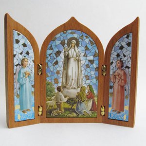 画像: イタリア製三面つい立（ファチマの聖母）