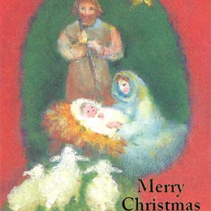 画像: クリスマスポストカード 聖家族・赤  2枚組  ※返品不可商品 