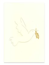 画像: 二つ折りクリスマスカード  オリーブをくわえた鳩 ※返品不可商品