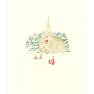 画像: 二つ折りクリスマスカード 教会 ※返品不可商品
