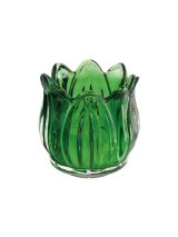 画像: ガラスポット グリーン/チューリップ型