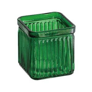 画像: ガラスポット　グリーン/スクエア型