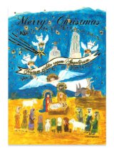 画像: クリスマスカード ベツレヘムの聖誕教会 天使と礼拝  ※返品不可商品