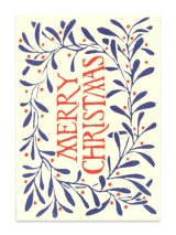 画像: 二つ折りクリスマスカード MerryChristmas(blue) ※返品不可商品