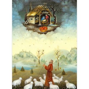 画像: 二つ折りクリスマスカード 羊飼いとご降誕 ※返品不可商品