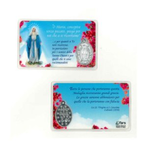 画像: 不思議のメダイカード(無原罪の聖母・赤 / イタリア版)