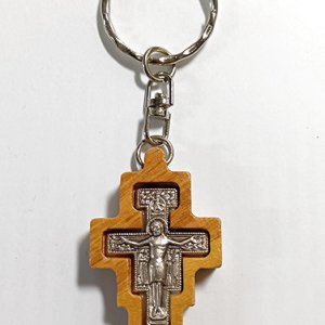 画像: イタリア直輸入木製キーホルダー サンダミアーノ十字架  ※返品不可商品 
