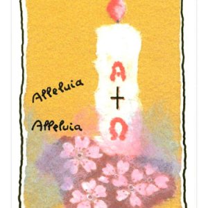 画像: イースターカード ちぎり絵風 桜とローソク ※返品不可商品