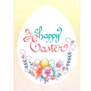 画像: カリグラフィーデザイン イースターカード 封筒付き（ホワイト）※返品不可商品