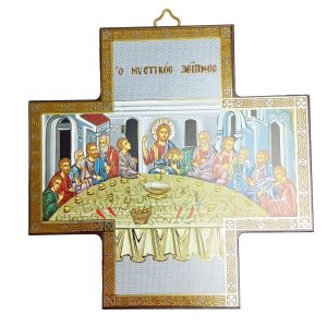 画像: 壁掛けイコン十字架　最後の晩餐