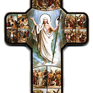 画像: 主の受難と復活デコパージュ十字架