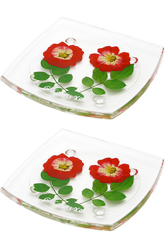 押し花アクリルコースター バラ 2個セット パウルスショップ 押し花アクリルコースター バラ 2個セット パウルスショップ