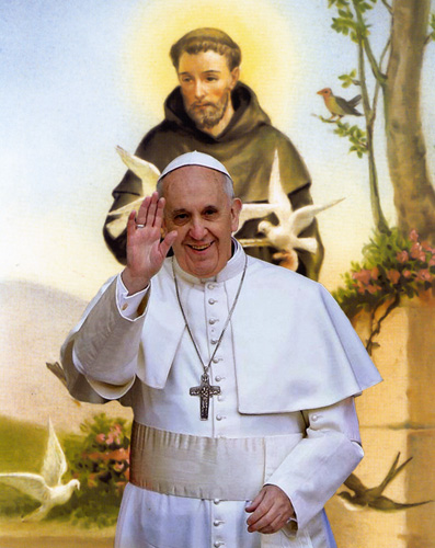 画像1: 教皇フランシスコのご絵 B (25cm×20cm) ※返品不可商品