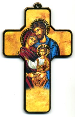 画像1: 聖家族デコパージュ十字架