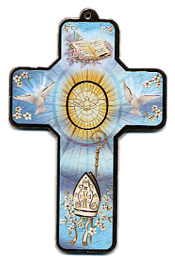 画像1: 聖霊の鳩デコパージュ十字架