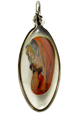 画像1: イタリア直輸入 聖母マリアのメダイ 楕円カラー ※返品不可商品