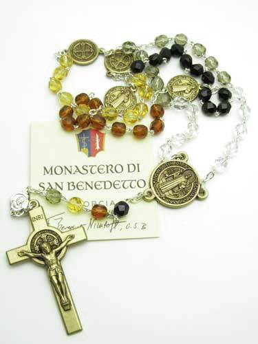 画像3: イタリア直輸入聖ベネディクトのメダイ付ロザリオ（ブラウン）※返品不可商品