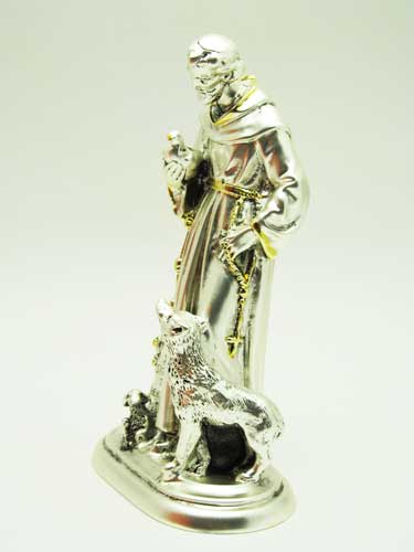 画像2: レジン製聖フランシスコ像（銀メッキ加工）