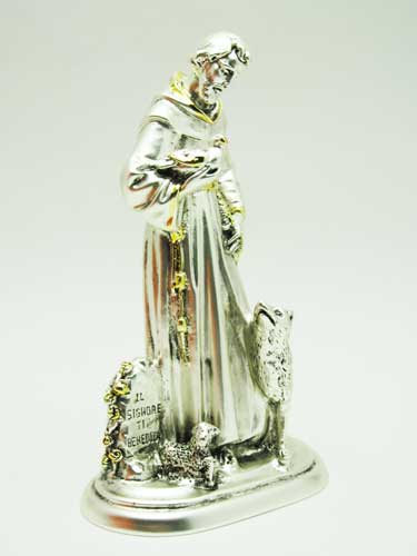 画像4: レジン製聖フランシスコ像（銀メッキ加工）