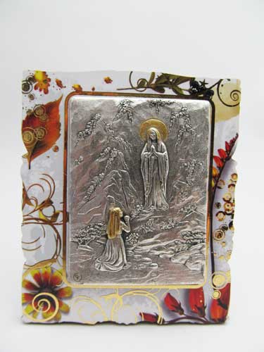 画像1: イタリア直輸入ルルドの聖母とベルナデッタの卓上飾り