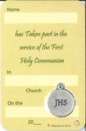 画像2: メダイ付き初聖体カード（As a memory of the First Holy Communion） ※返品不可商品 