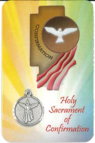 画像1: メダイ付き堅信カード（Holy Sacrament of Confirmation） ※返品不可商品 